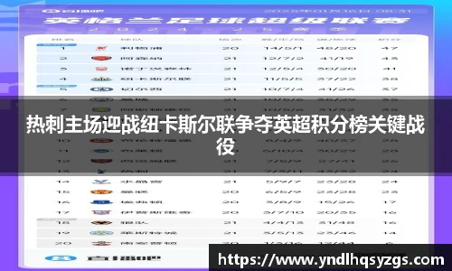 热刺主场迎战纽卡斯尔联争夺英超积分榜关键战役